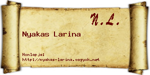 Nyakas Larina névjegykártya